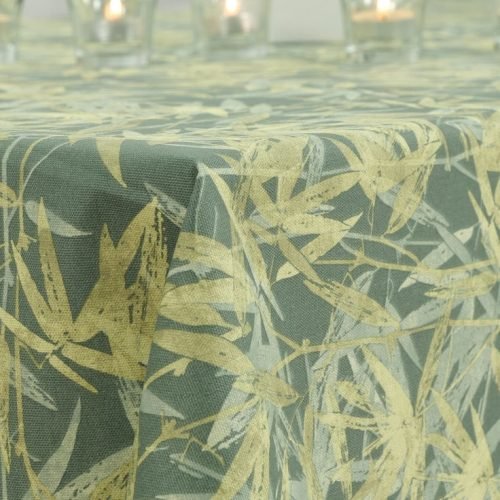 Abwaschbare Tischdecke Schilfgrün Muster Bambus