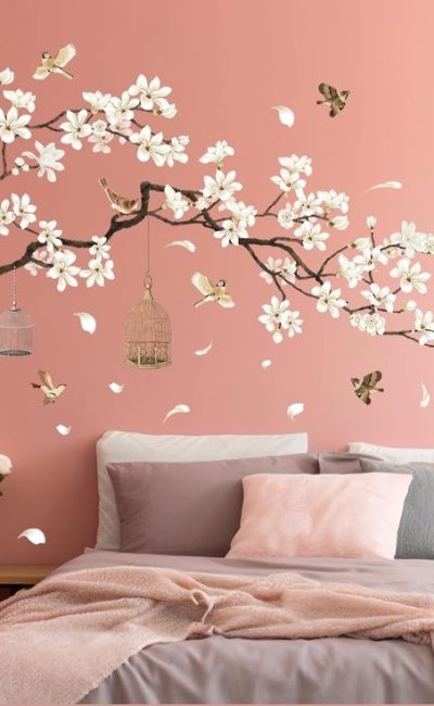 Beautiful White Cherry Blossom Tree Wall sticker - Removable Peel and Stick