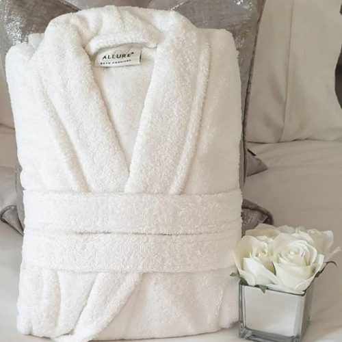 Hotel Luxury Unisex Bathrobe - 100% Cotton - S_M _ Navy