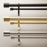 Modern Curtain Rods, Curtain Hardware & Curtain Rings with Clips _ CB2