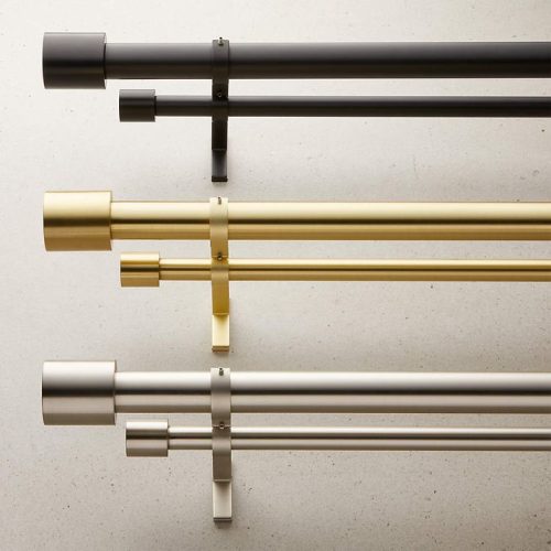 Modern Curtain Rods, Curtain Hardware & Curtain Rings with Clips _ CB2