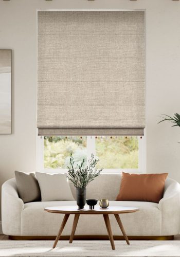 Pure Linen & Cayenne Roman Blind