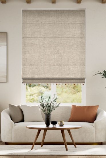 Pure Linen & Cayenne Roman Blind