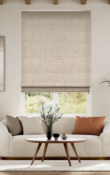 Pure Linen & Cayenne Roman Blind